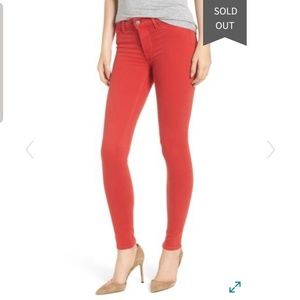 HUDSON Nico midrise super skinny jeans Sz 25 Red